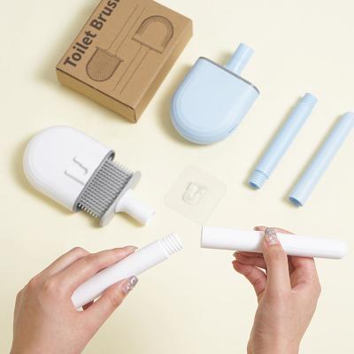 China Modern Soft Bathroom clean home tool Toilet brush durable TPR Cleaning Silicone Toilet Brush with holder  and Free color matching for sale