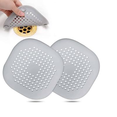 China Sustainable Hair Catcher TPR Hair Stopper Shower Drain Durable Kitchen Sink Strainer Drain Filter Square Strainer For Sink Kitchen for sale