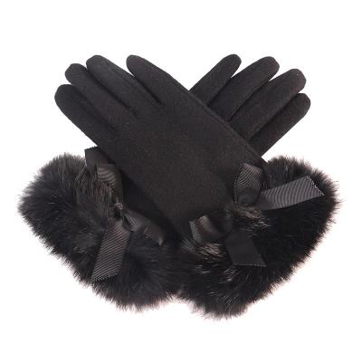 China Custom Fur Winter Outdoor RUNNING HIKE Warm Working Gloves Cycling Bicycle Gloves Outdoor Winter Sports Hiking Gloves for sale