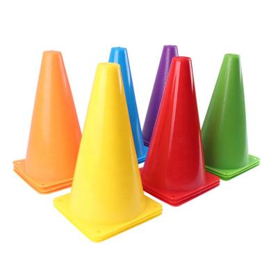 China Custom Plastic PE Sports Training Soccer Cones Soccer Disc Agility Mark Cones Pillar for sale