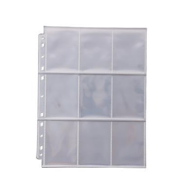 China Baseball Card Holder Fit 3 Ring Binder Pockets Double-Sided Trading Card Pages Sleeves Clear Plastic 9 Pocket Playing Card Holders Holder for sale