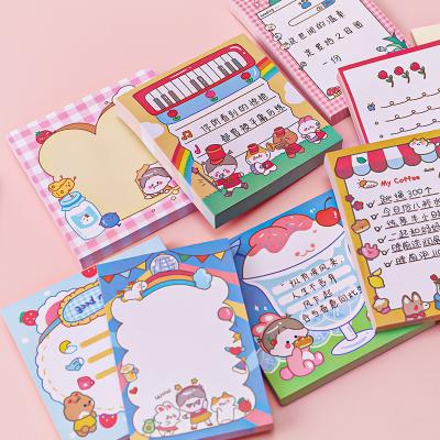 China 50 Self-adhesive Animal Sticky Notes Rectangle Square Notepads Time Memo Pads Self-adhesive Notepads Gifts Cute Cartoon Bear Leaves 8cm Animal Sticky Notes for sale