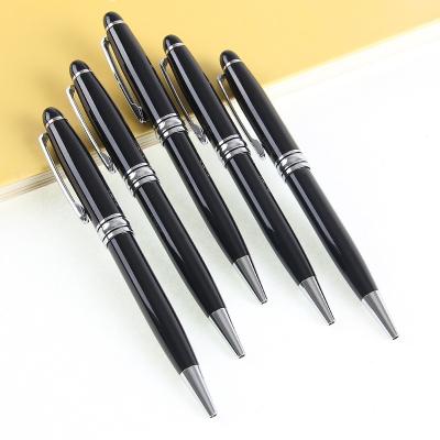 China Hot Sell Popular Luxury Hotel Pen Customized Brand Budget Doctor Excellent Logo Promotional Gifts Twist Metal Black Ball Pen With Silver Accent for sale