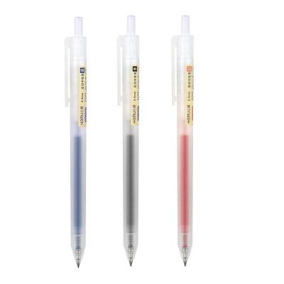 China Normal Custom Promotional Gifts Wholesale 0.5MM Plastic Retractable Push Up True Sandy Translucent Type Gel Pen for sale