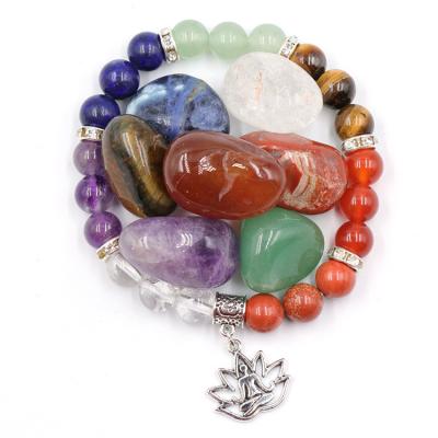 China India Wholesale Crystals Mixed 7 Chakra Gift Meditation Healing Crystal Seven Stone 7 Chakra Bead Bracelet for sale