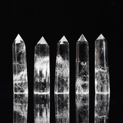 China art & Mini Small Clear Quartz Stone 3~14cm Natural High Quality Crystal Collectible Trick Point Top Polished Wand For Wholesale for sale