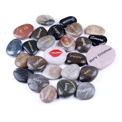 China Europe Good Quality Inspirational Gifts Faith Engraved Stone Crafts, Various Worry Stones Pocket Customized Stones, Engraved Words Stone for sale