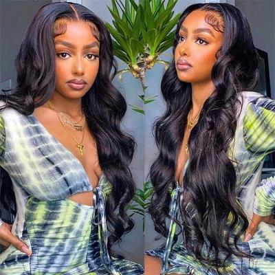 China Easily Styled Remy Brazilian 26nch Body Wave Hair Front Wig T Part Transparent Lace Front Wig HD Wavy Long Body Wave Hair Wigs for sale