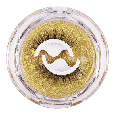 China 1Pair Natural Soft Self Adhesive False Eyelashes 3 Seconds To Wear No Tapered Eyelash Makeup Mink Lashes Extension Curly Thick Faux Glue Kit for sale