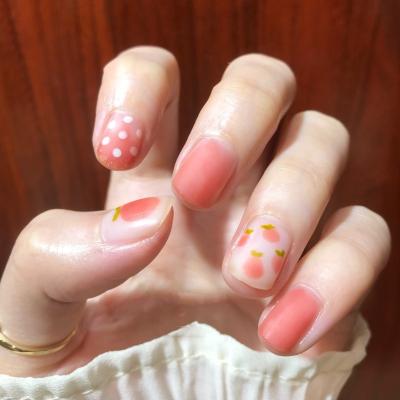 China Perfect Size Fitting Candy 24PCS/Set Cartoon Kids Full Cover Child Self False Glue False Nail Art Tips For Nail Art Tips Decor girls manicure for sale