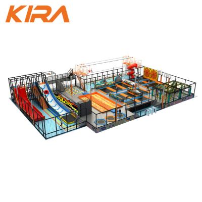 China Body Fitness+jumping play design shopping mall trampoline parks with Ninja Course for sale