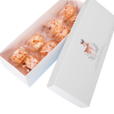 China Custom Eco Friendly Foldable Recyclable Soft Card Packing Box Lid Up\Bottom White Food Paper Pastry for sale