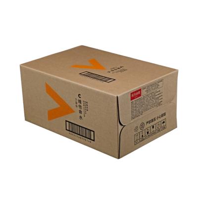 China Wholesale Custom Recyclable Printed Logo Strong Single Wall Corrugated Soft Drink Packaging Cardboard Outer Box for sale