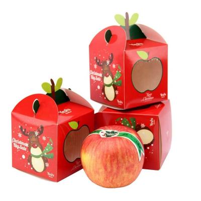 China Recyclable Custom Wholesale Christmas Eve Beautiful Apple Paper Gift Packaging Box for sale