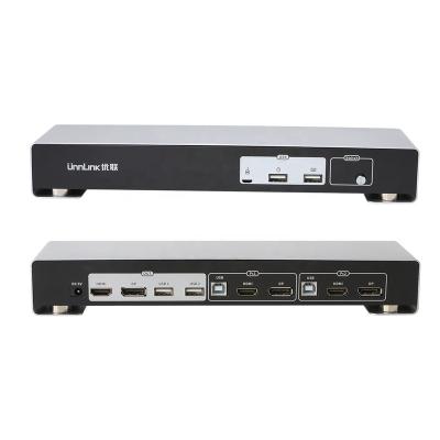 China Hot Sale 0773 Dual Monitor KVM DP Switch 4K30Hz HDMI New HDMI Switch 2 Ports ODM OEM Factory for sale