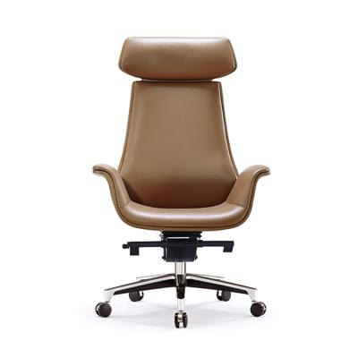 China New Model Design Home Office Furniture High Back Ergonomic Genuine Leather Chair (Waist) Adjustable Office Chair for sale