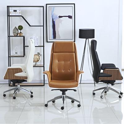 China Adjustable Modern White Ergonomic PU Leather Office Chair High Back Office Chair (Height) Executive Office Chair for sale