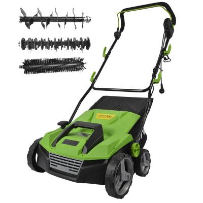 China VERTAK 1600W 3 in 1 Garden Electric Soil Raker Loose Walk Behind Dethatcher Dethatcher 200mm for sale