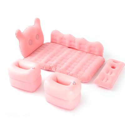 China Foldable PVC Flocking Air Bed Car Mattress With Car Storage Bag for sale