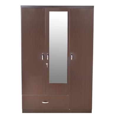 China High Quality Wooden Storage Three Door Mirror Wardrobe Designs With Lock for sale