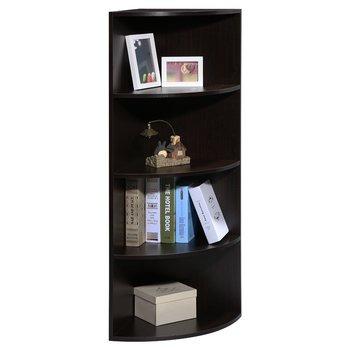 China Modern Small 4 Tier Bookcase Storage Cubby Corner Shelf, Bookshelf, Black for sale