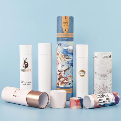 China Recyclable Cylinder Packaging Tube Custom Recyclable Cylinder Box Packaging Cardboard Round Tube Box for sale