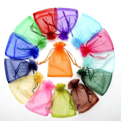 China Eco-friendly High Quality Jewelry Bag Pouch Various Colors Organza Custom Logo Gift Pack Organza bag for sale