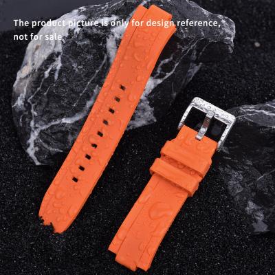 China DANSHA Quick Release OEM ODM Curved End FKM Fluorine Watch Strap Rubber Watch Band for sale