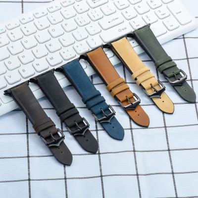 China Amazon Best Selling Silicone Rubber Genuine Leather Watch Band For Apple Watch With Quick Release Spring Pin for sale