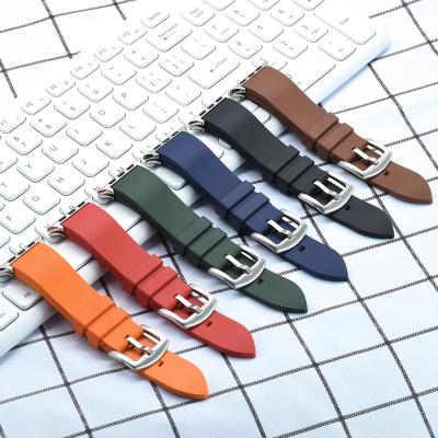 China Apple Rubber Watch Band Strap Soft Rubber Diver 44mm Waterproof 38mm FKM Watch Strap Rubber Watch Band for sale