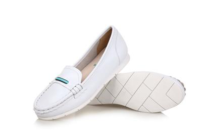 China high quality white slip-up loafers cow leather shoes women cowhide shoes fashion loafers designer shoes BS-L1 for sale