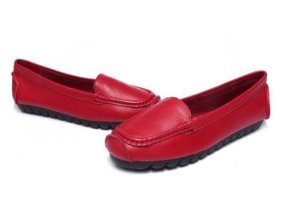 China high quality women red slip-up loafers cowhide driving shoes comfortable shoes fashion brand shoes designer shoes BS-L2 for sale