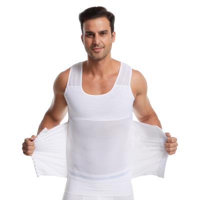 China Breathable Tummy Control Men Body Shapers T-shirt Fitness Elastic Beauty Abdomen Tight Tank Tops for sale