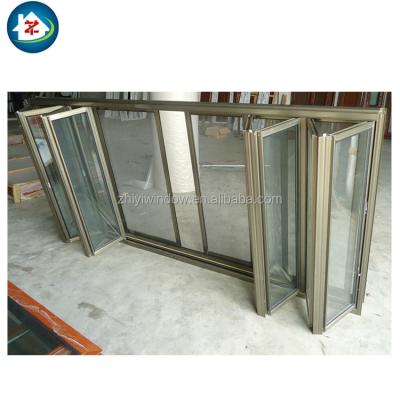 China Exterior balcony folding folding aluminum windows bifolding window door for sale for sale