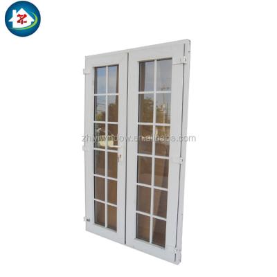 China Modern UPVC External French Balcony Door Casement Exterior Doors for sale