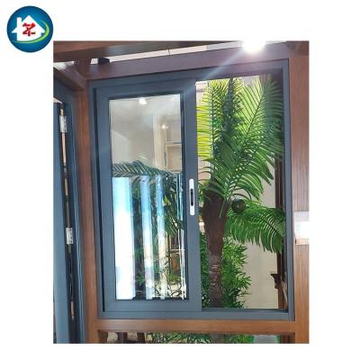 China Sliding Hurricane Windows Black Aluminum Sliding Window for sale