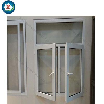 China Folding Screen PVC Triple Casement Impact Windows White Vinyl Frame for sale