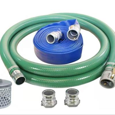 China Irrigation 3 in. Water Pump Hose Kit PVC Suction & Discharge Hose Green/Blue Female Aluminum Cam & Male X Groove for sale