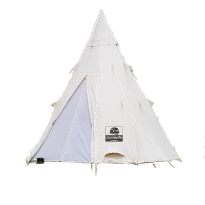 China New Arrival Cotton Oxford Pyramid Tent Glamping Teepee Desert Teepee Waterproof Teepee Straight Tying Type Tent for sale