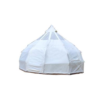 China Straight tying type canvas tents luxury glamping home 5m lotus canvas cotton bell tent for sale