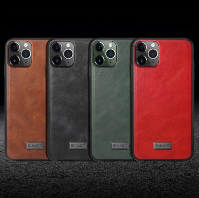 China Anti-fall SULADA Jun Shang Series Vintage Leather Case for the Apple iPhone 13 12 Stylish Business 11 Soft Cover Shockproof Shell for sale