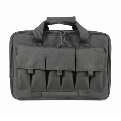 China 600D Nylon Range Gun Bag Handgun Duffle 2 Pistol Bag With Lockable Zipper for sale