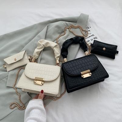 China TS9536 Hot Fashion Mini Wallet Pu Leather Crocodile Saleladies Small 2 Pcs Pinch Women Purses Luxury Handbags for sale