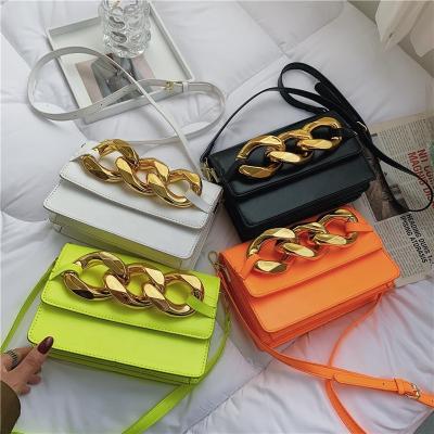 China TS9535 Hot Sale Fashion Ladies Gold Handbags Chain Bag Neon Cute Cross - Messenger Bags Luxury Body Handbags For Women for sale