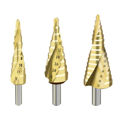 China WENCHI Tools Wood Drill Bits Spiral Groove Hss Step Drill Bit for sale