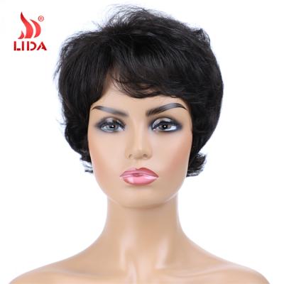 China Lida Brazilian Human Hair Wig Casual Short Curly Natural 6435 Wig à venda