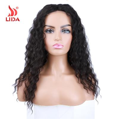 China Lida's Medium Wave Part Lace Wig Long Natural Natural Mixed Wave Hair 16 Inches Deep Wave Headband Lace Wigs Mix 6664 Wigs for sale