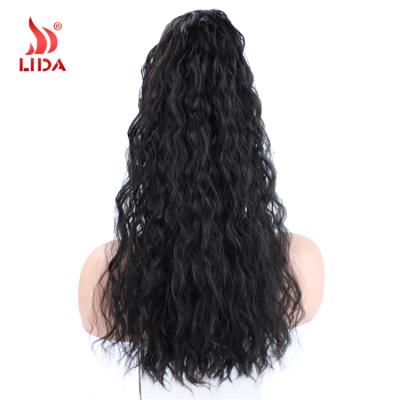 China Lida Synthetic Hair Bouncy Curly Ponytail Bouncy Curly Clip In Wrap Around With Hairpin Band Natural Curly Ponytail 0232 18-24inch for sale