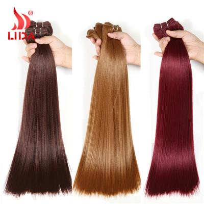 China Lida Synthetic Yaki Straight Weave Bundle Futura Silk Straight Human Hair Fiber Handfeeling Extensions Color All Weft Available à venda