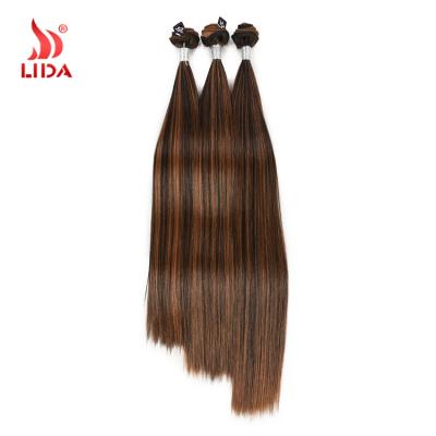 China 100% Silky Straight Weave Lida Synthetic Ombre Yaki Straight Hair futura fiber weaves weft extensions 1B/27 8-40 inches All Color In Stock Bundles for sale